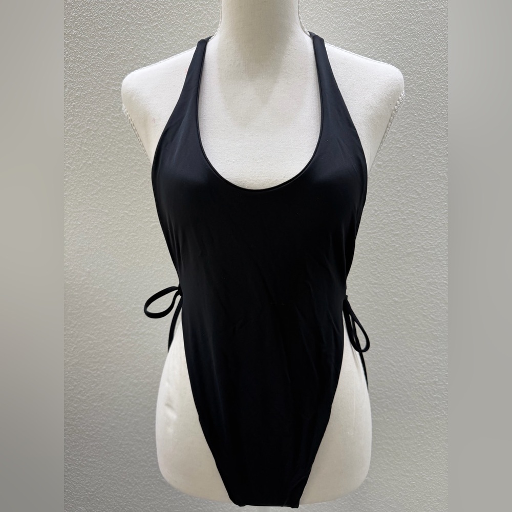 Sleek Black Women's One-Piece Swimsuit